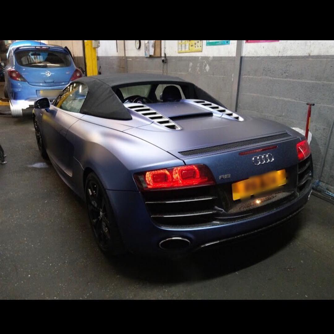 Audi R8 being serviced at MRD Automotive